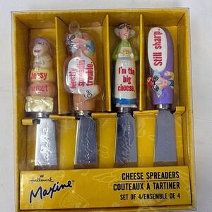 Hallmark Maxine Cheese Spreaders Set of 4 Utensils with Funny Sayings